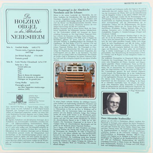 Muffat, Kuchar "Die Holzhay-Orgel In Der Abteikirche Neresheim" LP Record M 1029 - Picture 2 of 16